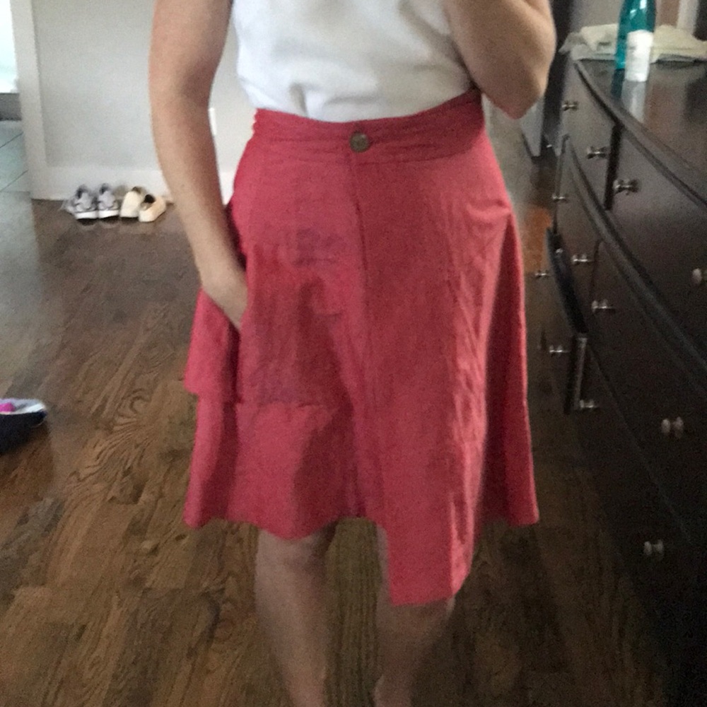 Anthropologie linen skirt with pockets